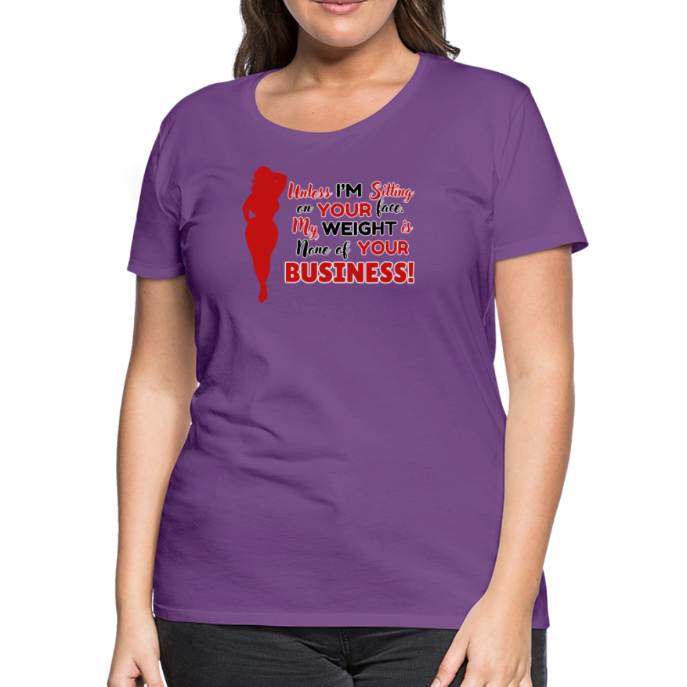 BENNETT PEACH "SITTING ON YOUR FACE"  Women’s Premium T-Shirt - purple