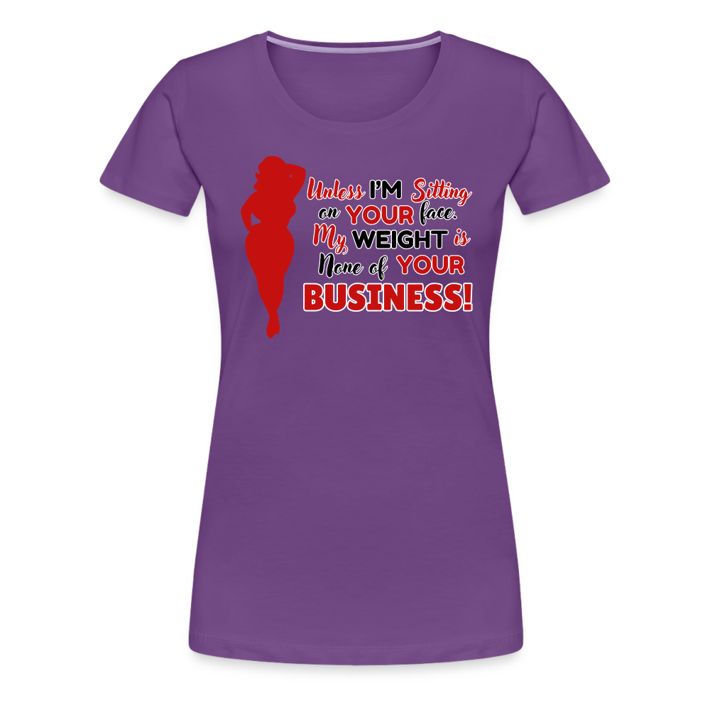 BENNETT PEACH "SITTING ON YOUR FACE"  Women’s Premium T-Shirt - purple