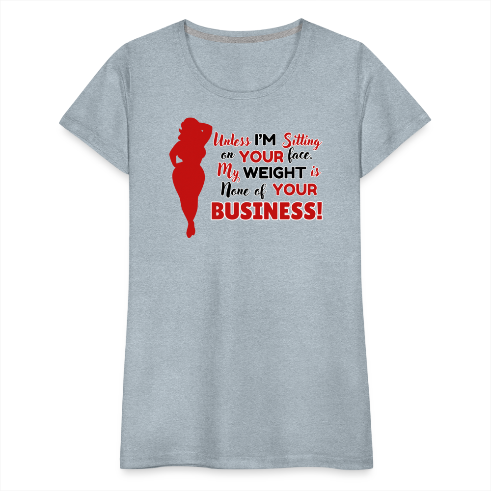 BENNETT PEACH "SITTING ON YOUR FACE"  Women’s Premium T-Shirt - heather ice blue