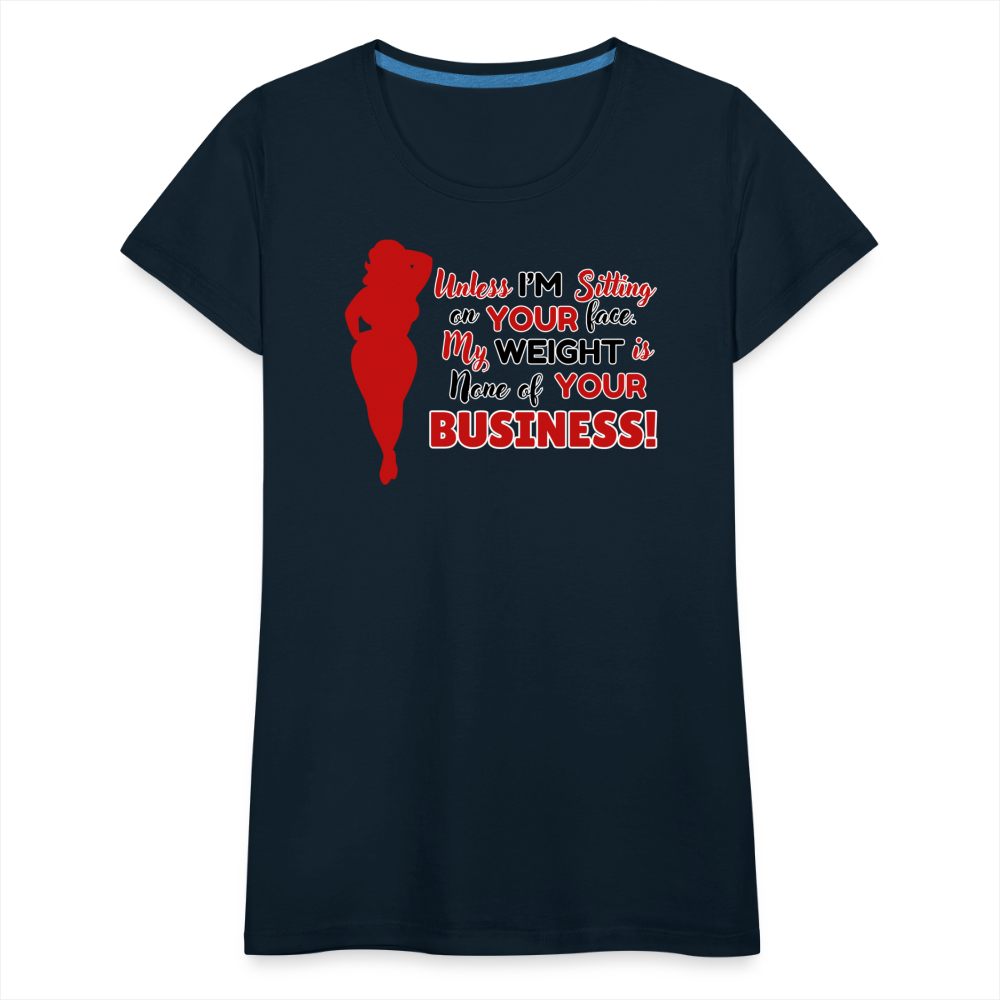 BENNETT PEACH "SITTING ON YOUR FACE"  Women’s Premium T-Shirt - deep navy