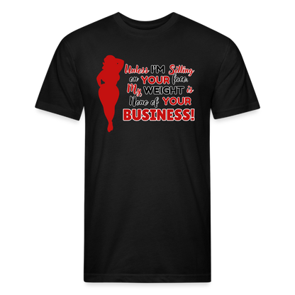 BENNETT PEACH "SITTING ON YOUR FACE"  Fitted Cotton/Poly T-Shirt by Next Level - black