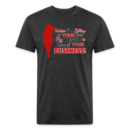 BENNETT PEACH "SITTING ON YOUR FACE"  Fitted Cotton/Poly T-Shirt by Next Level - heather black