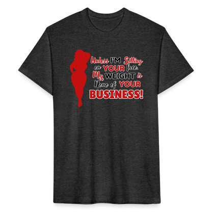 BENNETT PEACH "SITTING ON YOUR FACE"  Fitted Cotton/Poly T-Shirt by Next Level - heather black