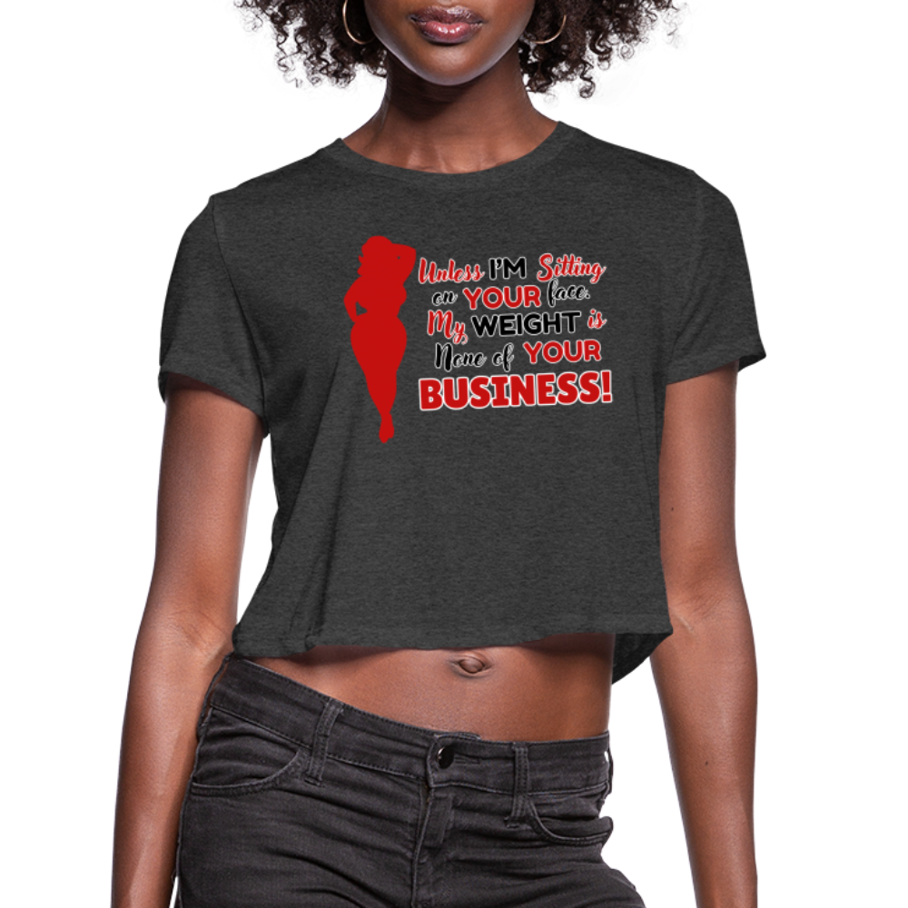 BENNETT PEACH "SITTING ON YOUR FACE"  Women's Cropped T-Shirt - deep heather