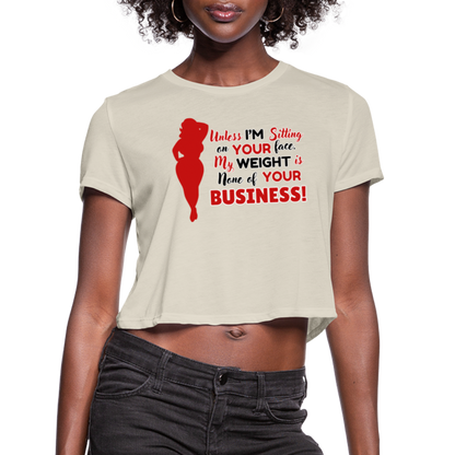 BENNETT PEACH "SITTING ON YOUR FACE"  Women's Cropped T-Shirt - dust