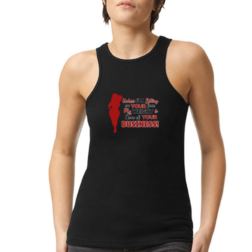 BENNETT PEACH "SITTING ON YOUR FACE"  American Apparel Women’s Racerneck Tank - black