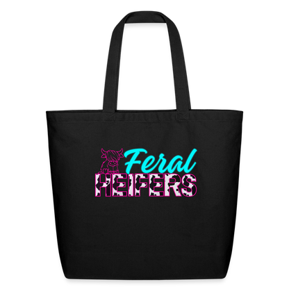 BENNETT PEACH FERAL HEIFFERS Eco-Friendly Cotton Tote - black