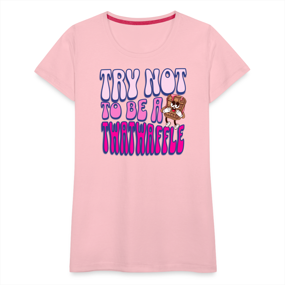 BENNETT PEACH "TRY NOT TO BE A TWATWAFFLE" Women’s Premium T-Shirt - pink