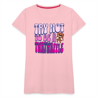 BENNETT PEACH "TRY NOT TO BE A TWATWAFFLE" Women’s Premium T-Shirt - pink
