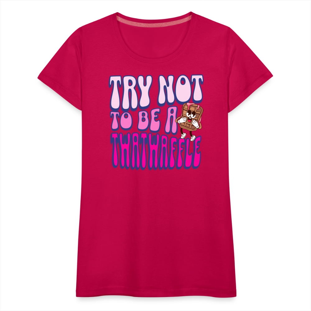 BENNETT PEACH "TRY NOT TO BE A TWATWAFFLE" Women’s Premium T-Shirt - dark pink