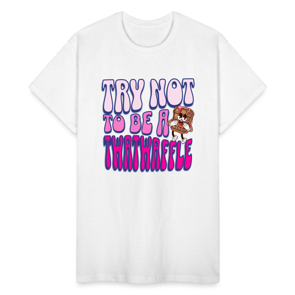 BENNETT PEACH "TRY NOT TO BE A TWATWAFFLE" Gildan Ultra Cotton Adult T-Shirt - white