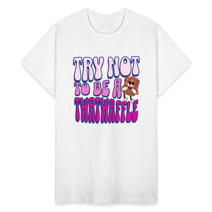 BENNETT PEACH "TRY NOT TO BE A TWATWAFFLE" Gildan Ultra Cotton Adult T-Shirt - white
