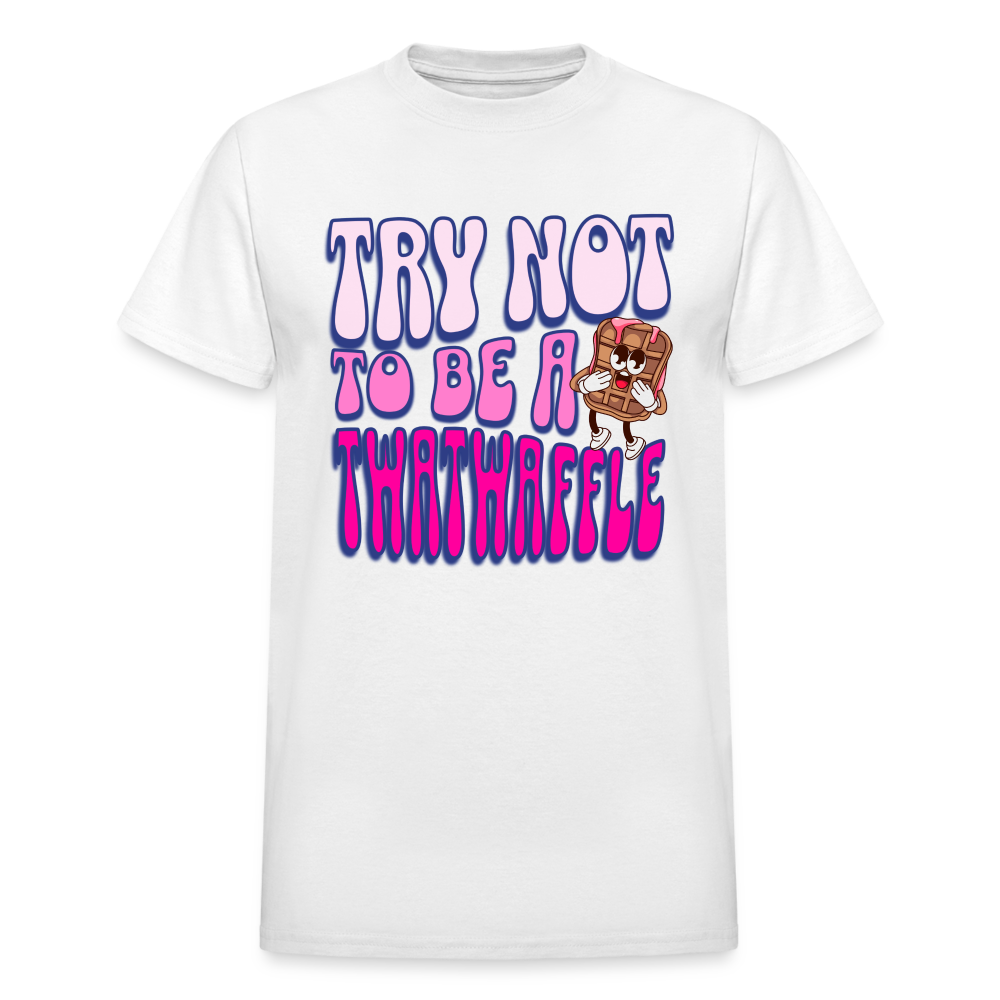 BENNETT PEACH "TRY NOT TO BE A TWATWAFFLE" Gildan Ultra Cotton Adult T-Shirt - white