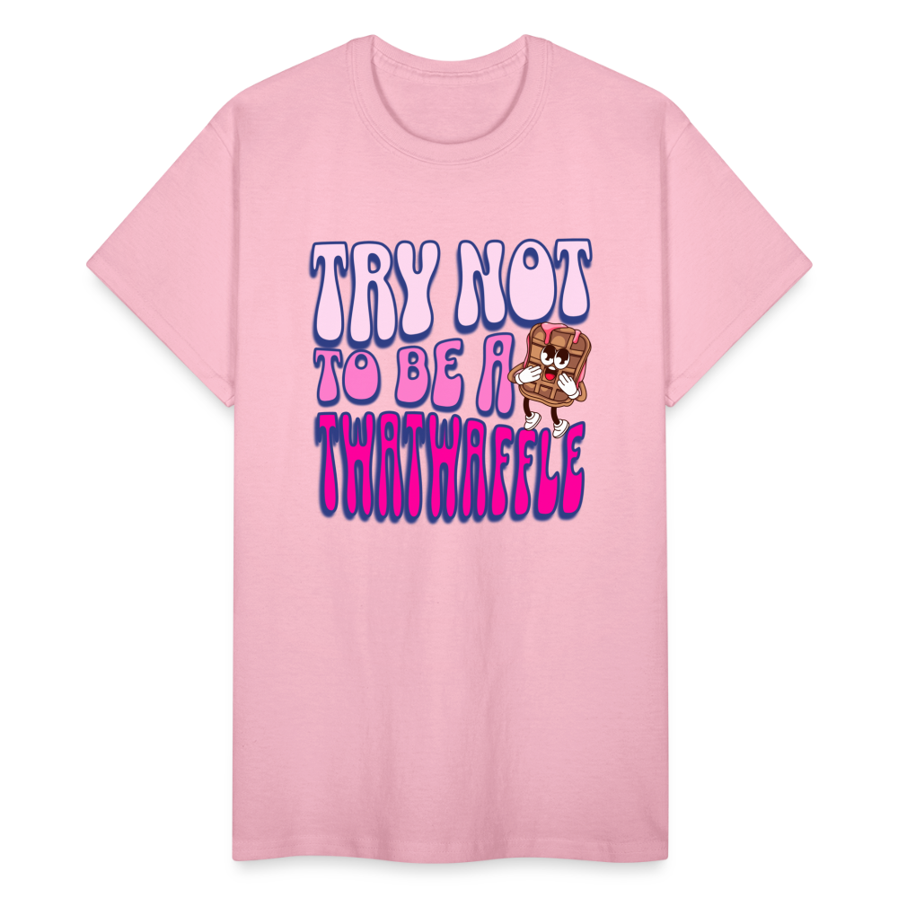 BENNETT PEACH "TRY NOT TO BE A TWATWAFFLE" Gildan Ultra Cotton Adult T-Shirt - light pink