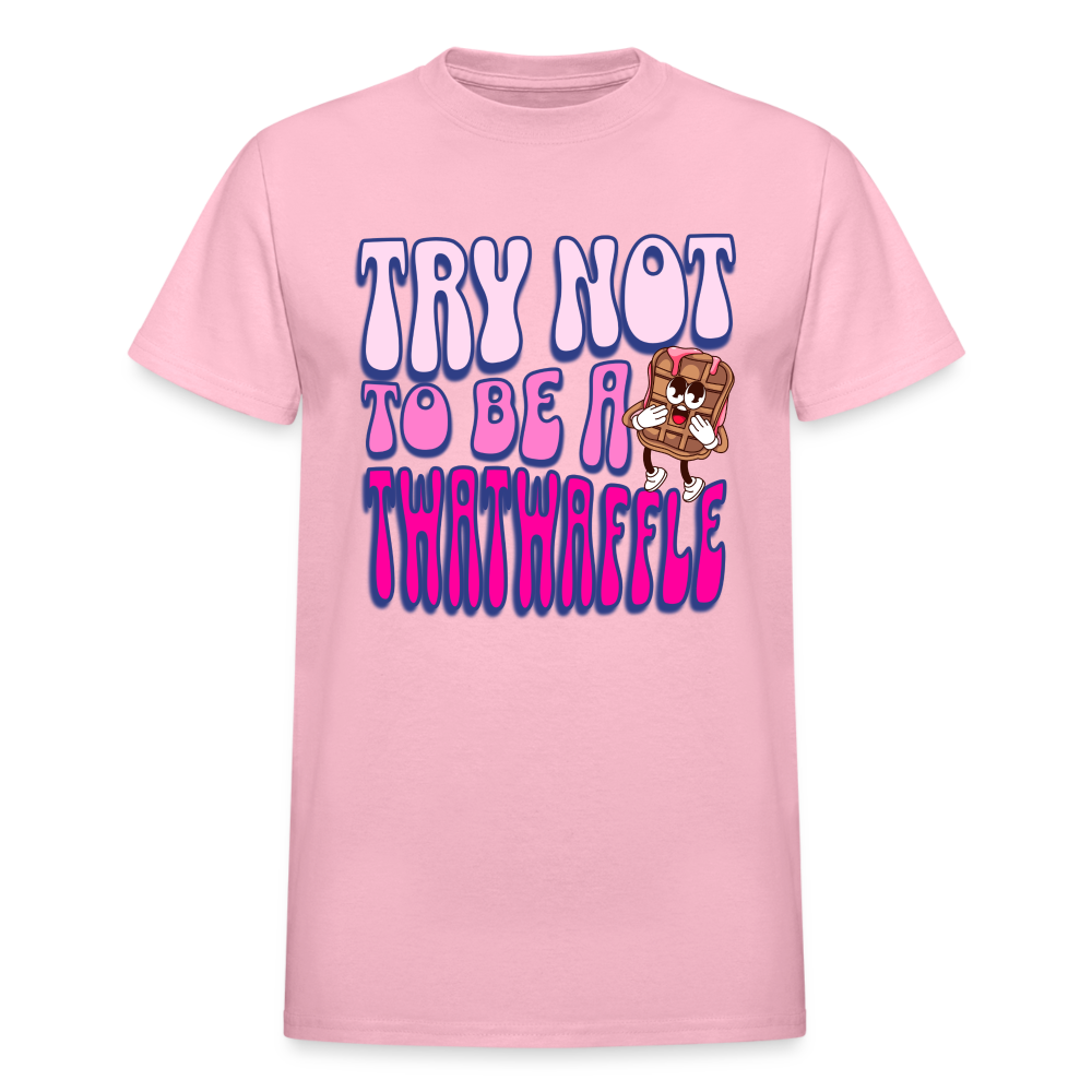 BENNETT PEACH "TRY NOT TO BE A TWATWAFFLE" Gildan Ultra Cotton Adult T-Shirt - light pink