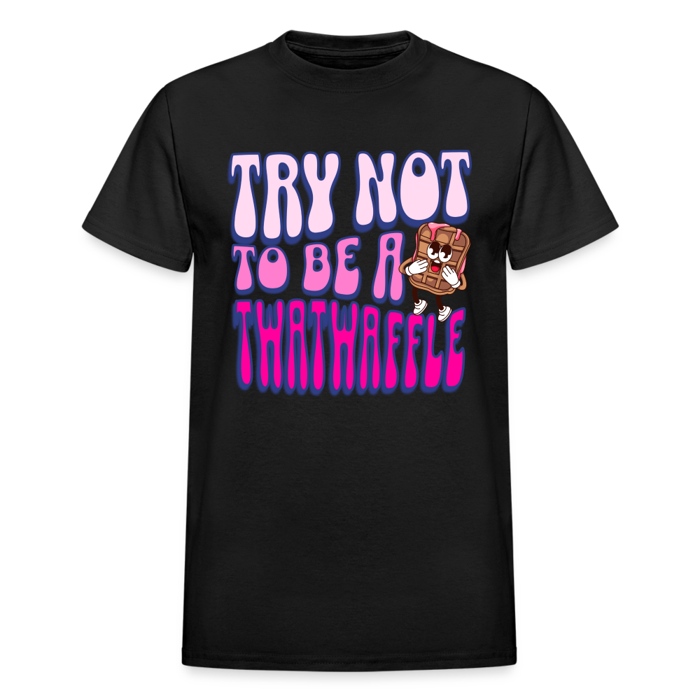 BENNETT PEACH "TRY NOT TO BE A TWATWAFFLE" Gildan Ultra Cotton Adult T-Shirt - black