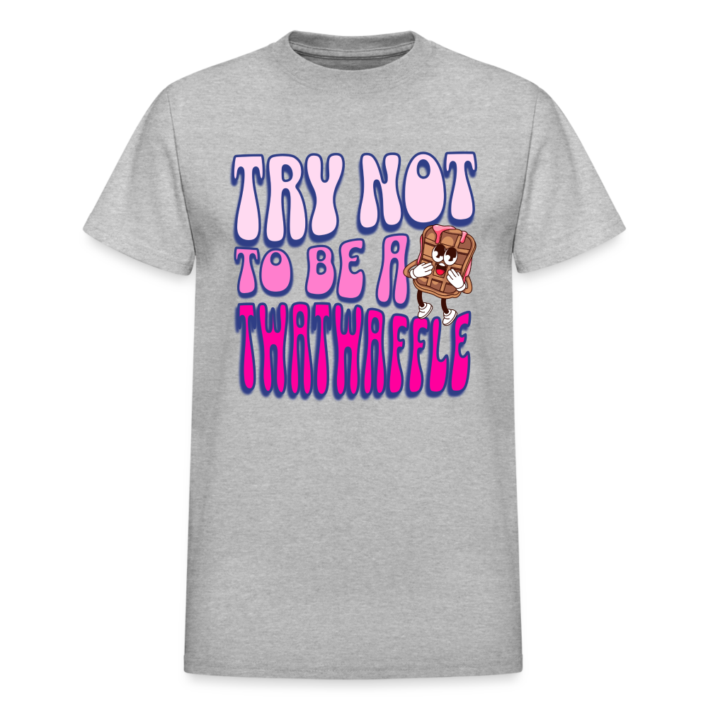 BENNETT PEACH "TRY NOT TO BE A TWATWAFFLE" Gildan Ultra Cotton Adult T-Shirt - heather gray