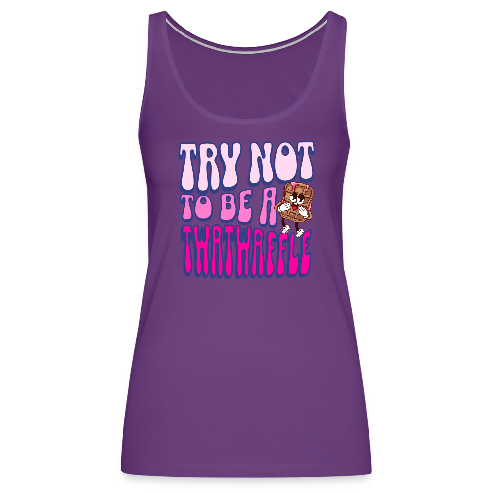 BENNETT PEACH "TRY NOT TO BE A TWATWAFFLE" Women’s Premium Tank Top - purple