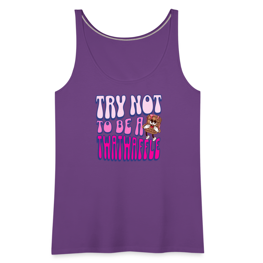 BENNETT PEACH "TRY NOT TO BE A TWATWAFFLE" Women’s Premium Tank Top - purple