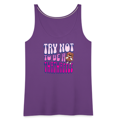 BENNETT PEACH "TRY NOT TO BE A TWATWAFFLE" Women’s Premium Tank Top - purple