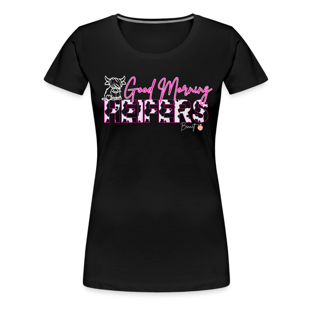 BENNETT PEACH "GOOD MORNING HEIFFERS" Women's Cropped T-Shirt Women’s Premium T-Shirt - black