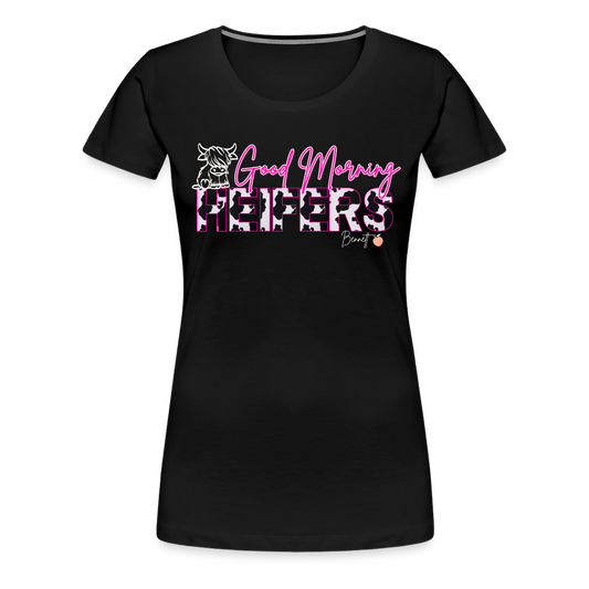 BENNETT PEACH "GOOD MORNING HEIFFERS" Women's Cropped T-Shirt Women’s Premium T-Shirt - black