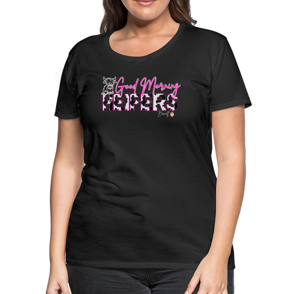 BENNETT PEACH "GOOD MORNING HEIFFERS" Women's Cropped T-Shirt Women’s Premium T-Shirt - black