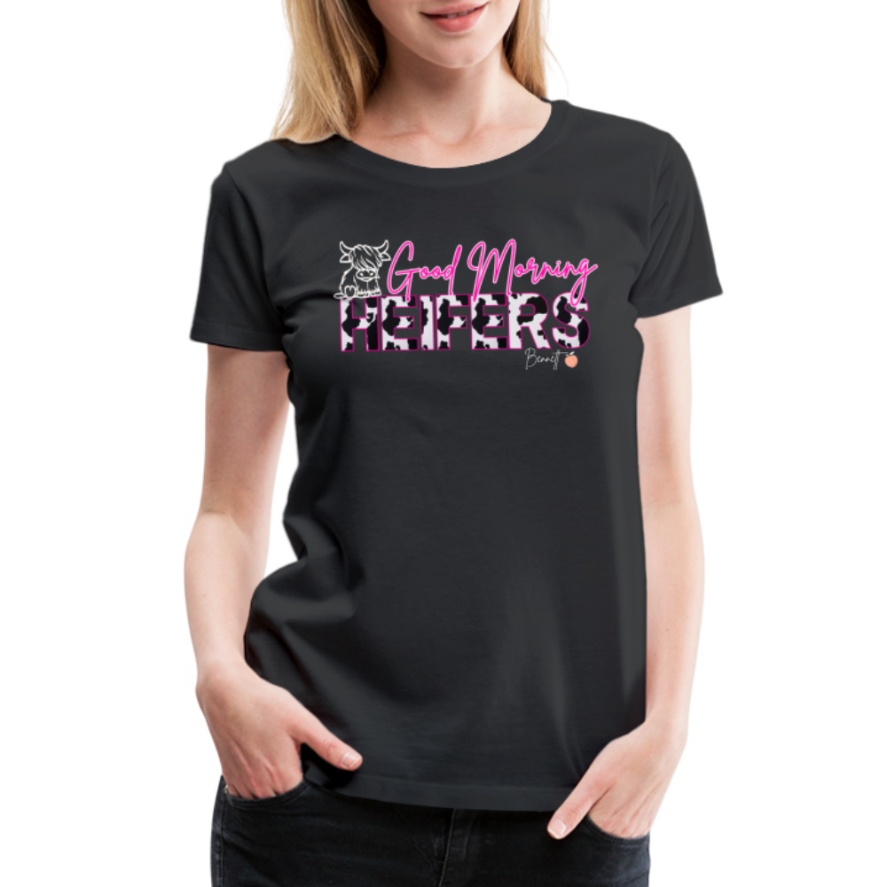 BENNETT PEACH "GOOD MORNING HEIFFERS" Women's Cropped T-Shirt Women’s Premium T-Shirt - black