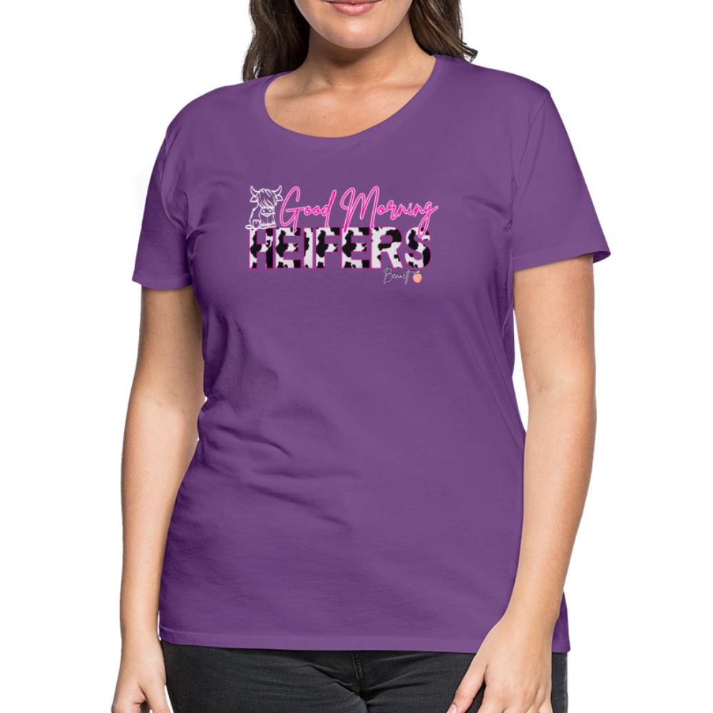 BENNETT PEACH "GOOD MORNING HEIFFERS" Women's Cropped T-Shirt Women’s Premium T-Shirt - purple