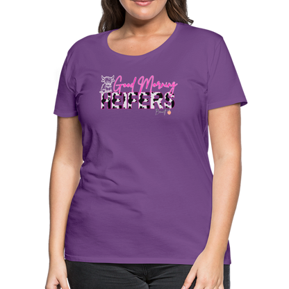BENNETT PEACH "GOOD MORNING HEIFFERS" Women's Cropped T-Shirt Women’s Premium T-Shirt - purple