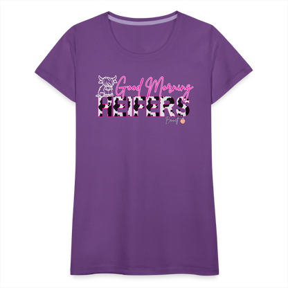 BENNETT PEACH "GOOD MORNING HEIFFERS" Women's Cropped T-Shirt Women’s Premium T-Shirt - purple