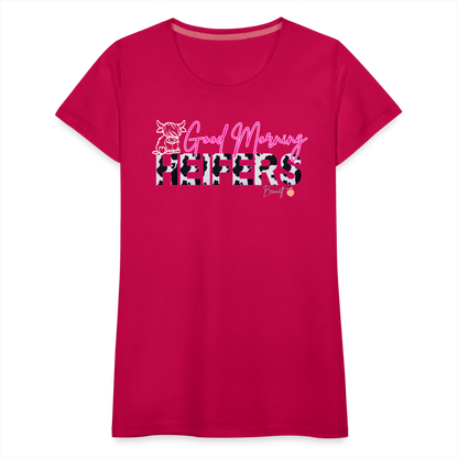BENNETT PEACH "GOOD MORNING HEIFFERS" Women's Cropped T-Shirt Women’s Premium T-Shirt - dark pink