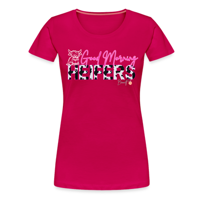 BENNETT PEACH "GOOD MORNING HEIFFERS" Women's Cropped T-Shirt Women’s Premium T-Shirt - dark pink