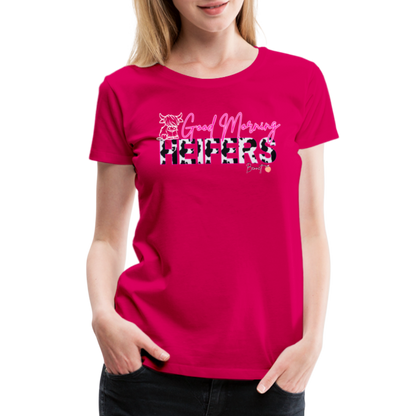 BENNETT PEACH "GOOD MORNING HEIFFERS" Women's Cropped T-Shirt Women’s Premium T-Shirt - dark pink