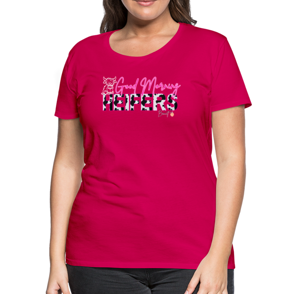 BENNETT PEACH "GOOD MORNING HEIFFERS" Women's Cropped T-Shirt Women’s Premium T-Shirt - dark pink