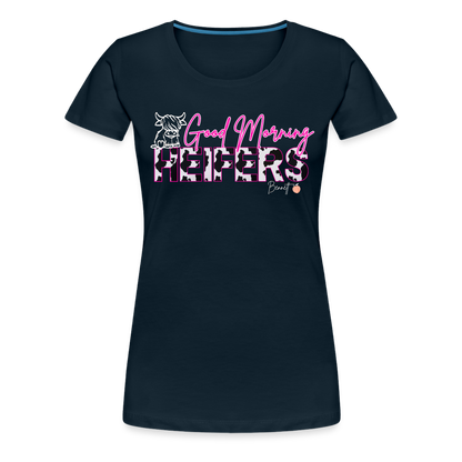 BENNETT PEACH "GOOD MORNING HEIFFERS" Women's Cropped T-Shirt Women’s Premium T-Shirt - deep navy