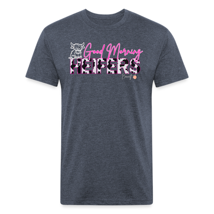 BENNETT PEACH "GOOD MORNING HEIFFERS"  Fitted Cotton/Poly T-Shirt by Next Level - heather navy