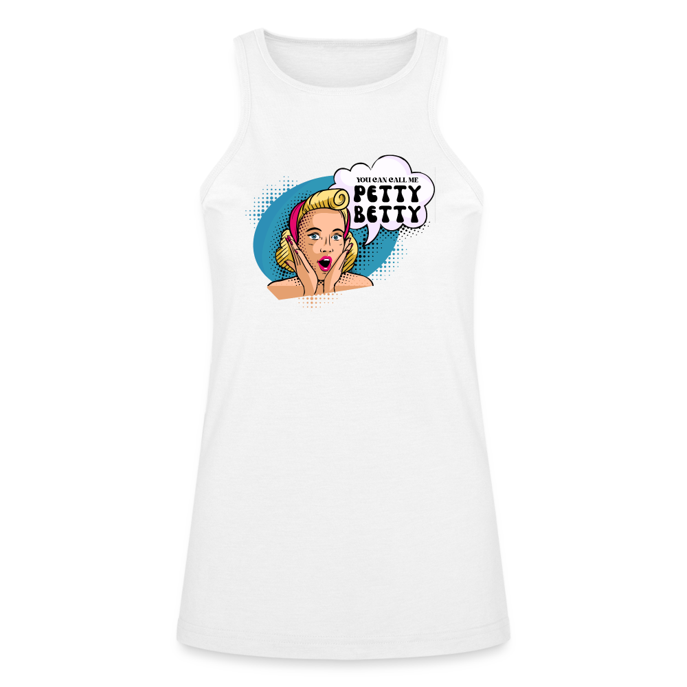 BENNETT PEACH "PETTY BETTY" American Apparel Women’s Racerneck Tank - white