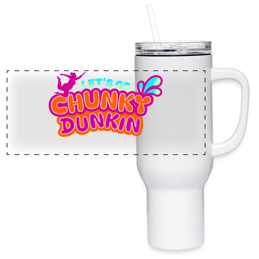BENNETT PEACH "CHUNKY DUNKIN" 40 oz Travel Tumbler - white