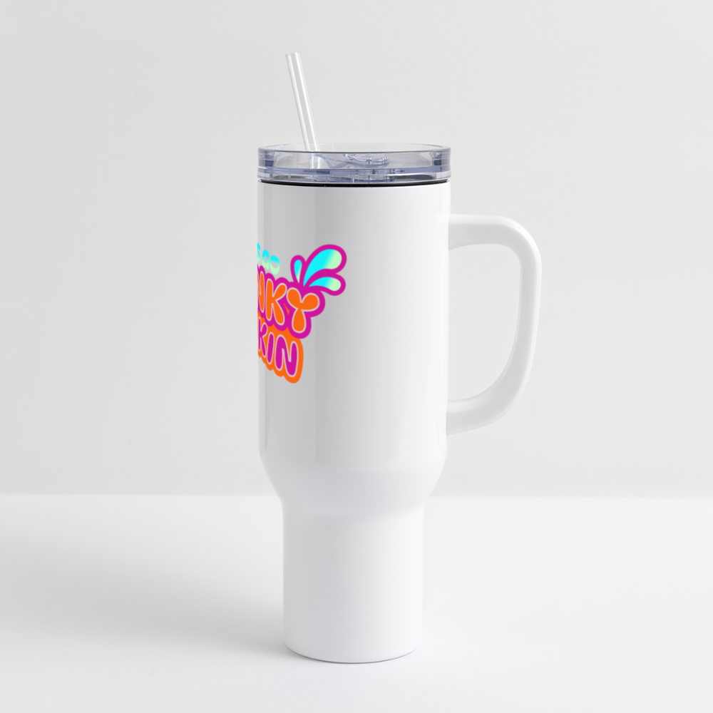 BENNETT PEACH "CHUNKY DUNKIN" 40 oz Travel Tumbler - white