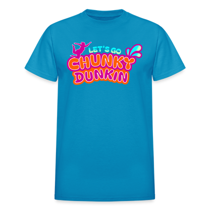 BENNETT PEACH "CHUNKY DUNKIN" Gildan Ultra Cotton Adult T-Shirt - turquoise